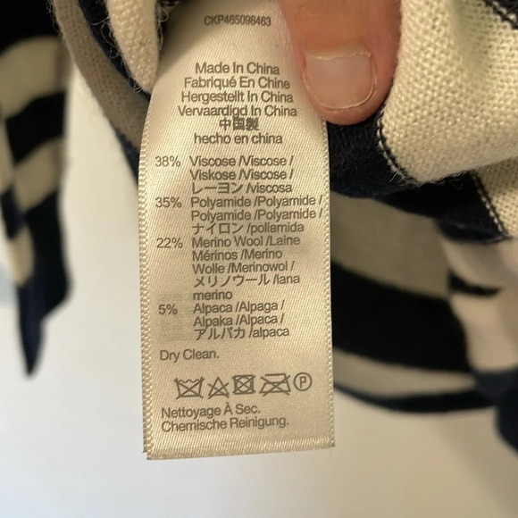 Madewell Navy & White Striped Wool Blend Oversized Sweater Size XXS (fits large) - Picture 6 of 6